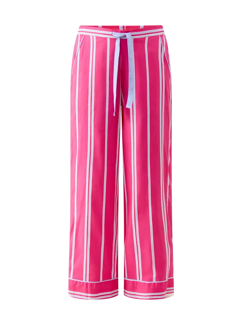 Pink Printed Stripe Wide Leg Pyjama Bottoms 1