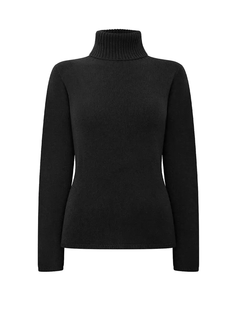 Polo Neck Jumper Black 1