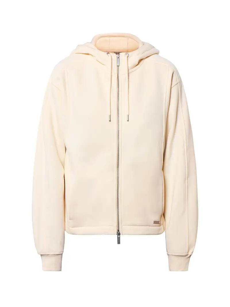 Premium Brushed Zip Through Cream 1