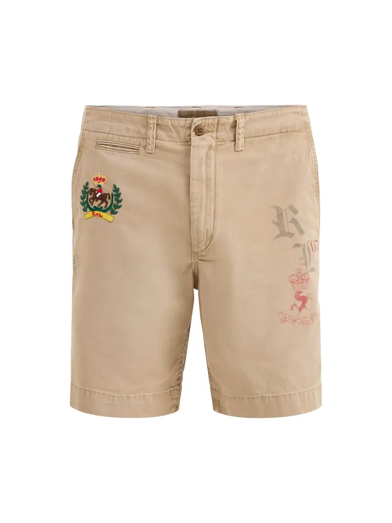 Print Twill Shorts Beige 1