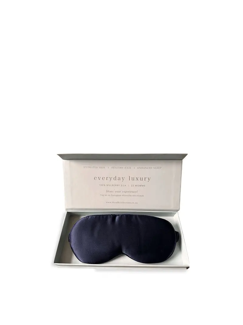 Pure Silk Eye Mask Navy 1