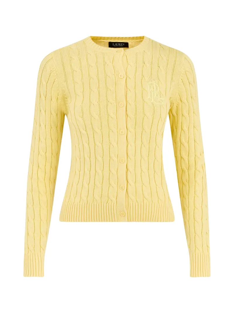 Ralhan Cable Knit Cardigan Yellow 1