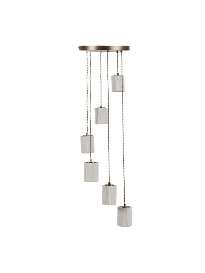 Reef Porcelain 6 Light Cluster Pendant 1