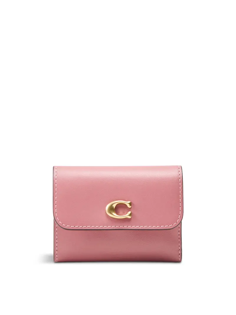 Refined Calf Leather Essential Card Holder Wallet Pink 1