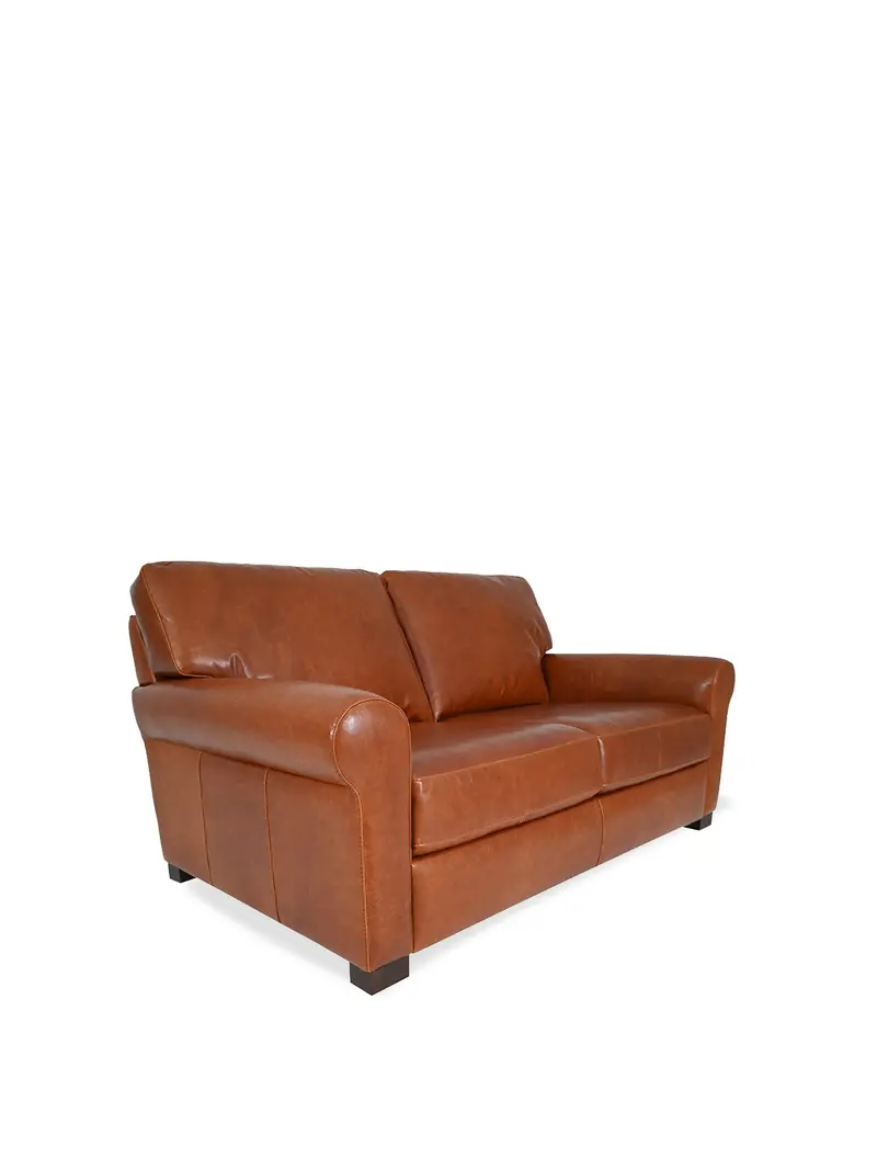 Rendola Brown Leather Loveseat 1