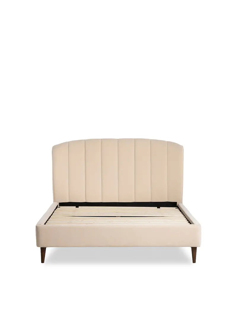 Reyes Neutral Fabric King Bed Frame 1