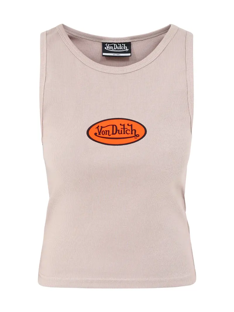 Rib Vest Top Khaki 1