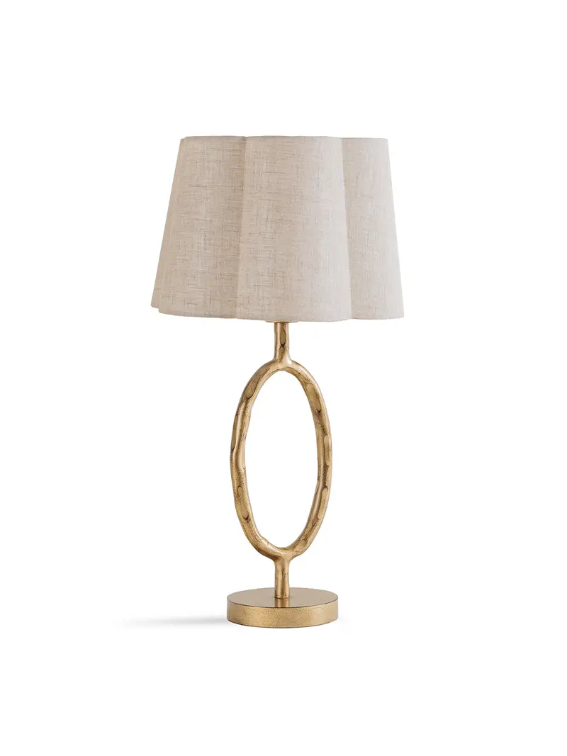 Ronde Table Lamp With Linen Shade Gold 1