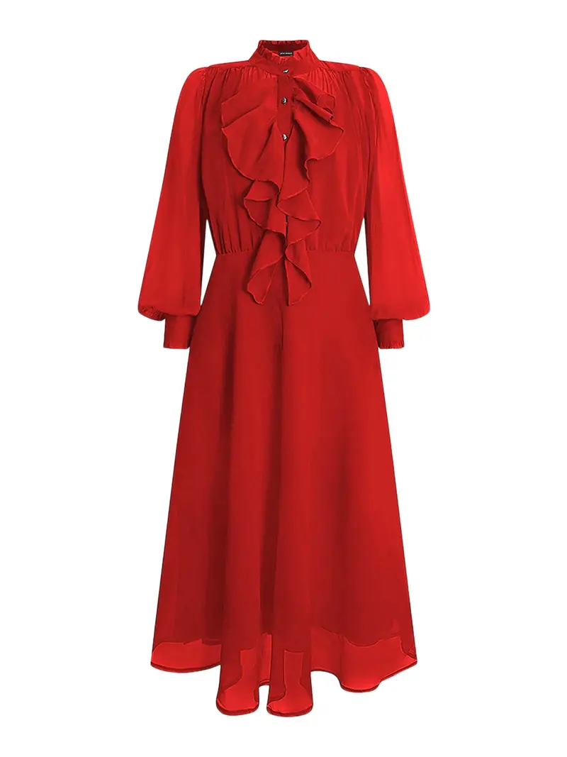 Ruffle Shift Midi Dress 1