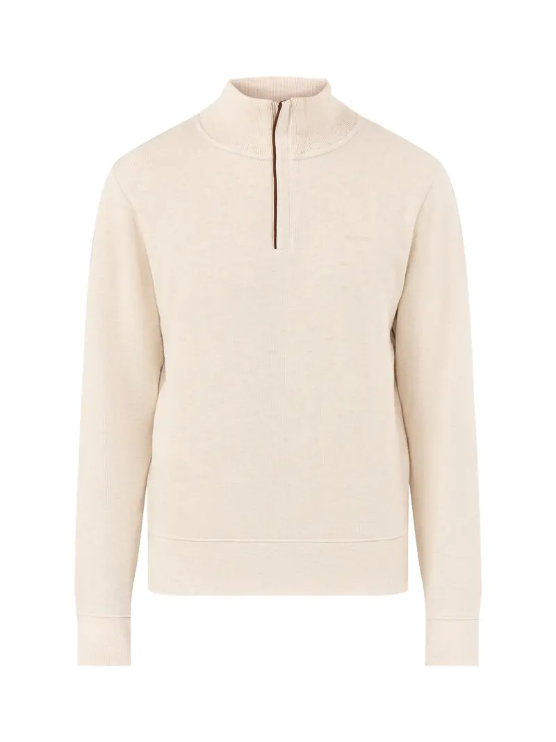 Sacker Rib Half-Zip Jumper Cream 1