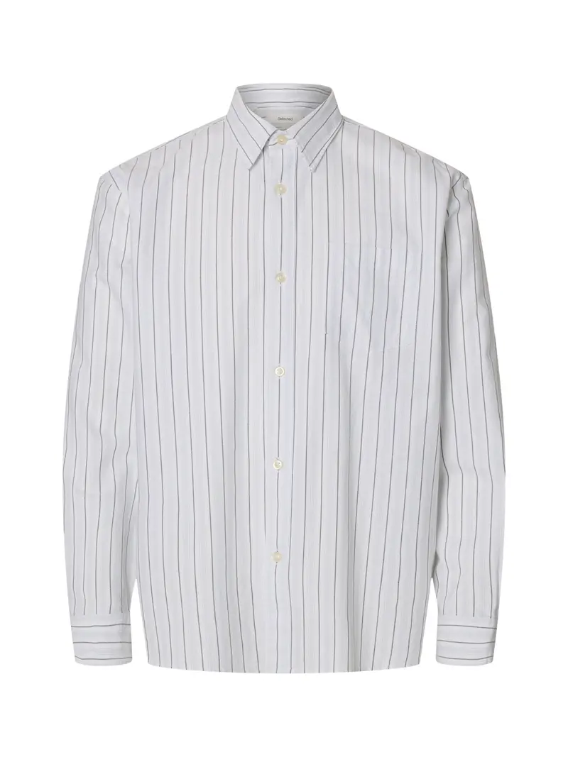 Sander Relaxed Oxford Shirt White Stripe 1