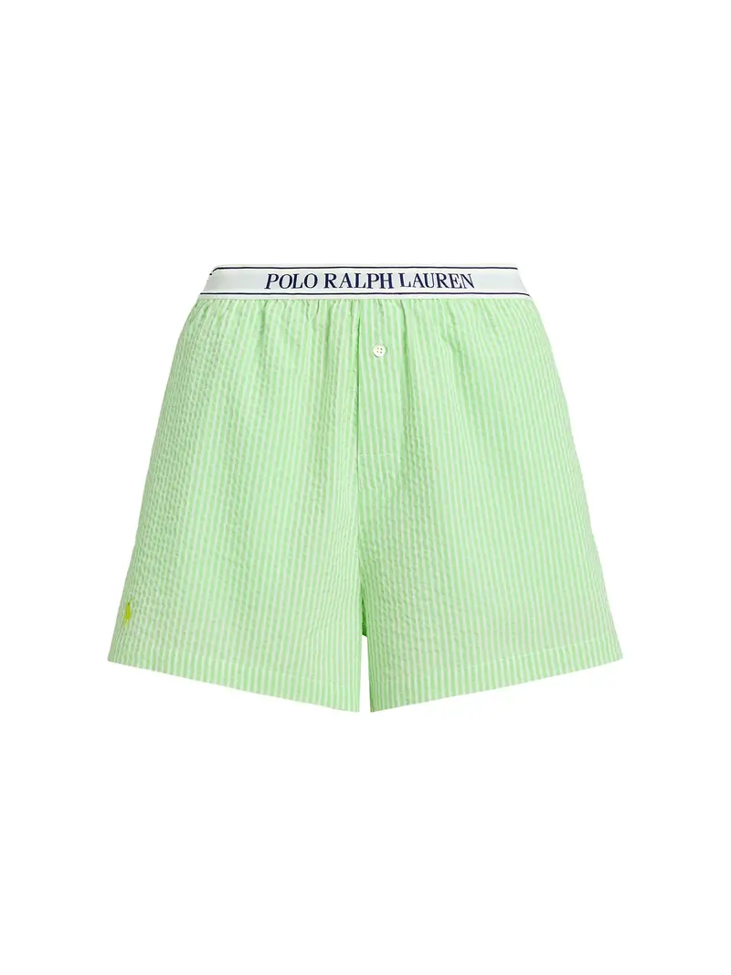 Seersucker Boxer Shorts Green 1