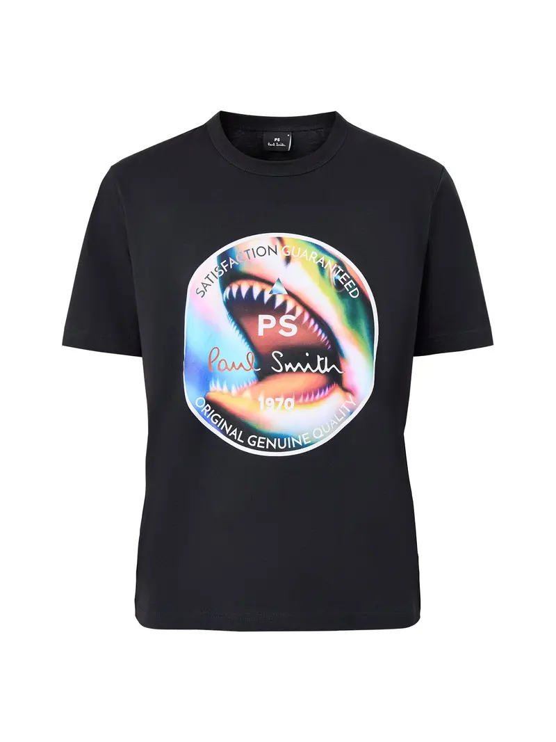 Shark Graphic Organic Cotton T-Shirt Black 1