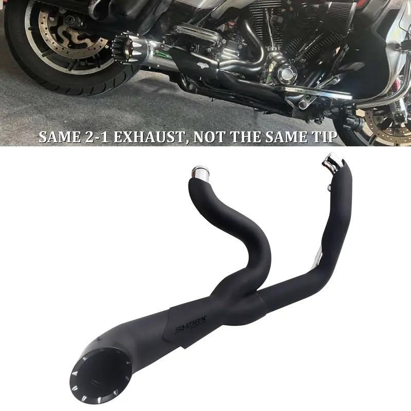 Sharkroad 2 Into 1 Exhaust Pipes For Harley Touring 1995-2016 Full Exhaust System Upgrading 1