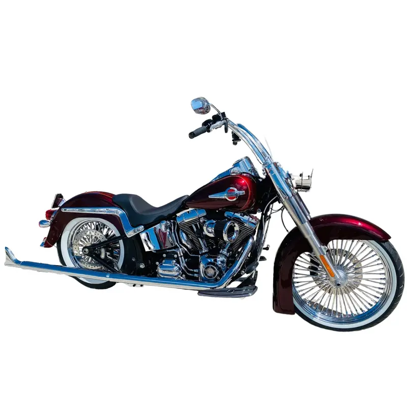 Sharkroad Cholo Style True Duals With Fishtail Mufflers For Harley Softail 2000-2017 With 39" Fishtail 1