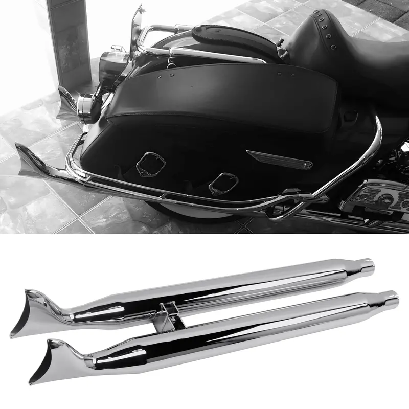 Sharkroad Compelling Sound Fishtail Slip Ons For 14-Up Indian Motorcycle Exhaust 1