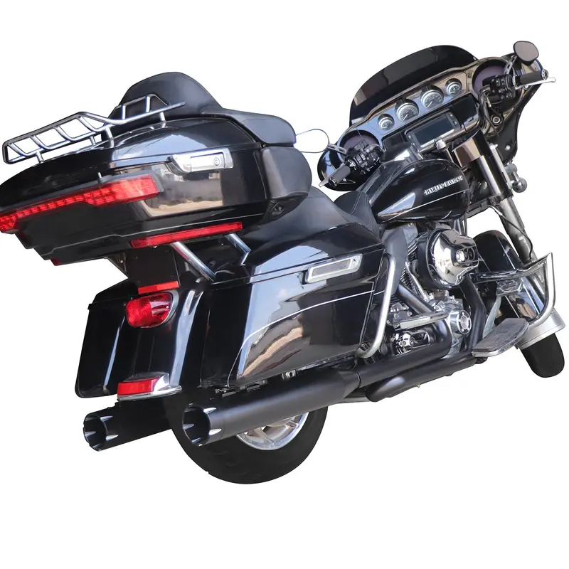 Sharkroad Harley Touring 2017-Up 4.5” Black Slip On Mufflers Pro Baffle 1