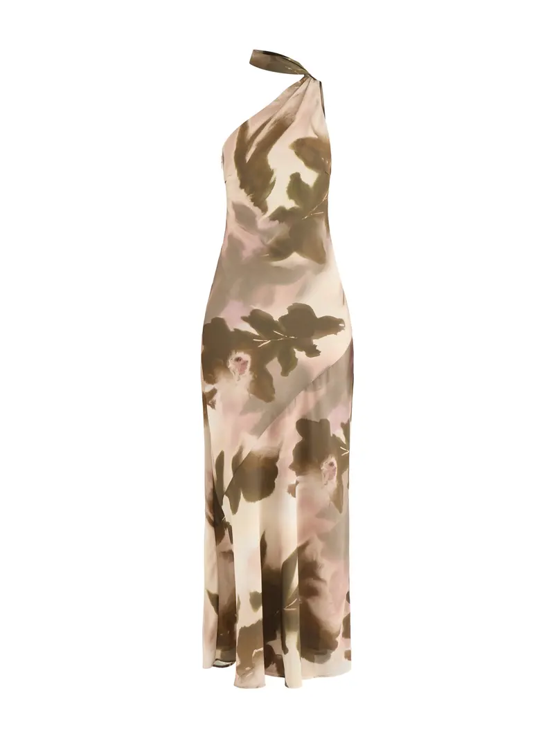 Sheree One Shoulder Chiffon Maxi Dress Floral 1