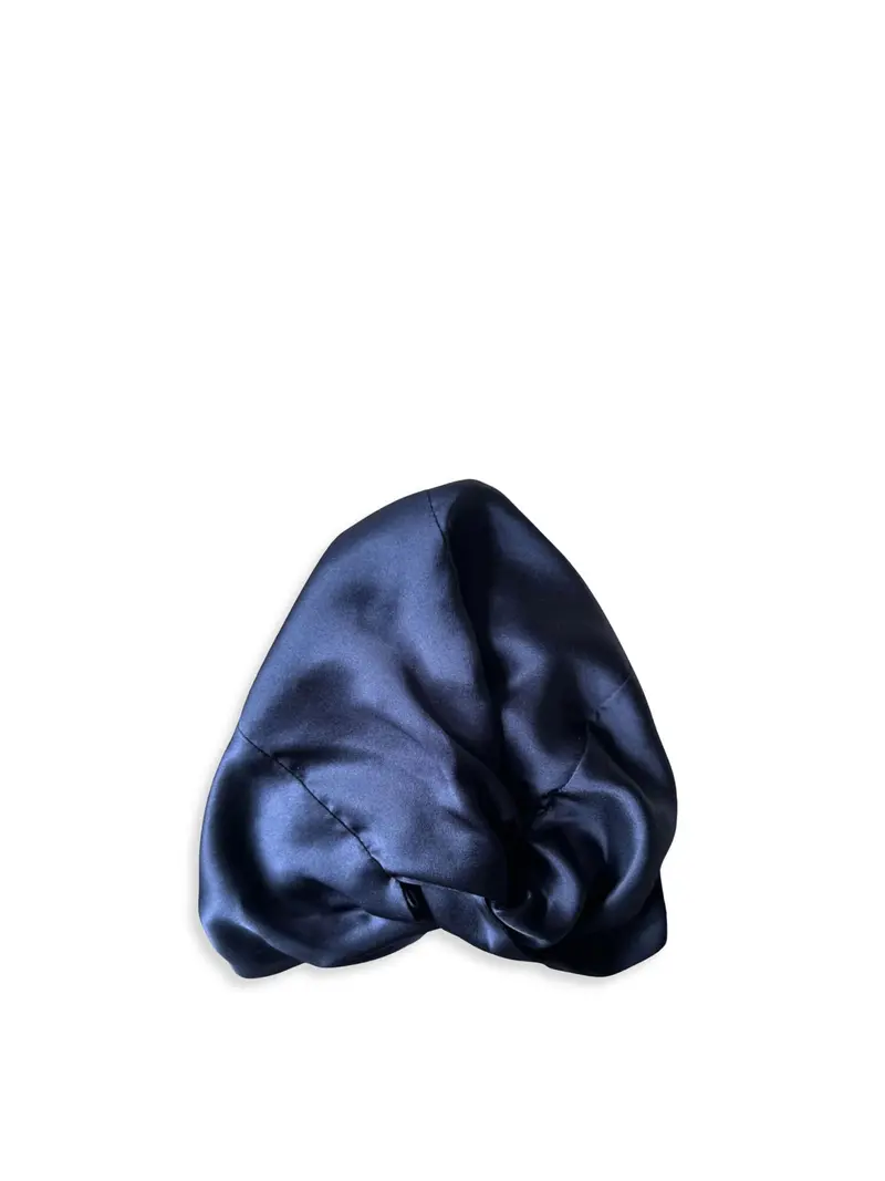 Silk Hair Bonnet Navy 1