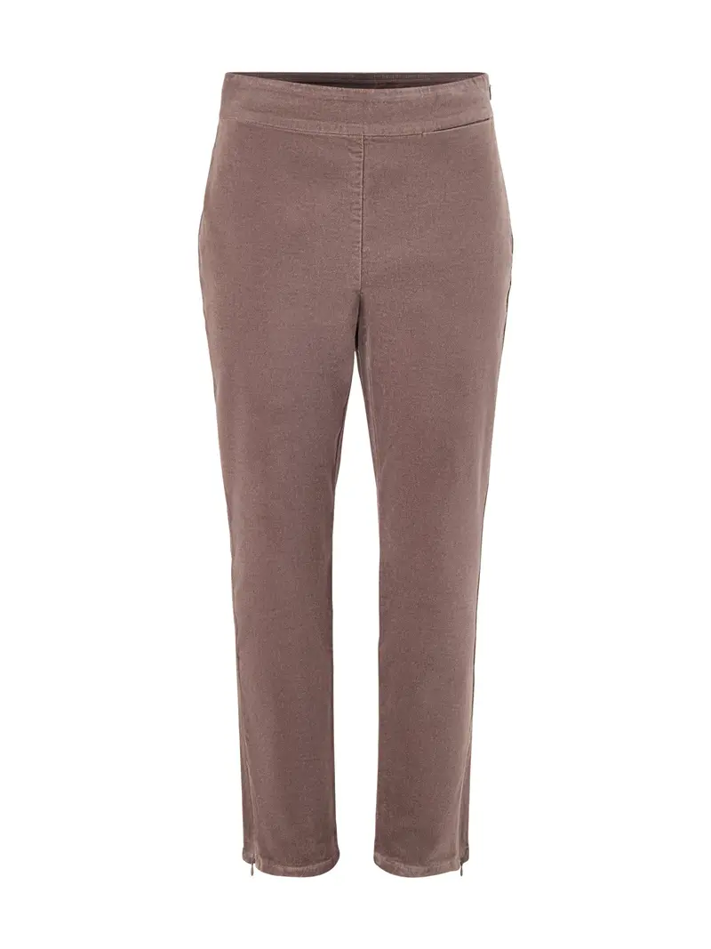 Slim Ankle Pant With Zip Beige 1