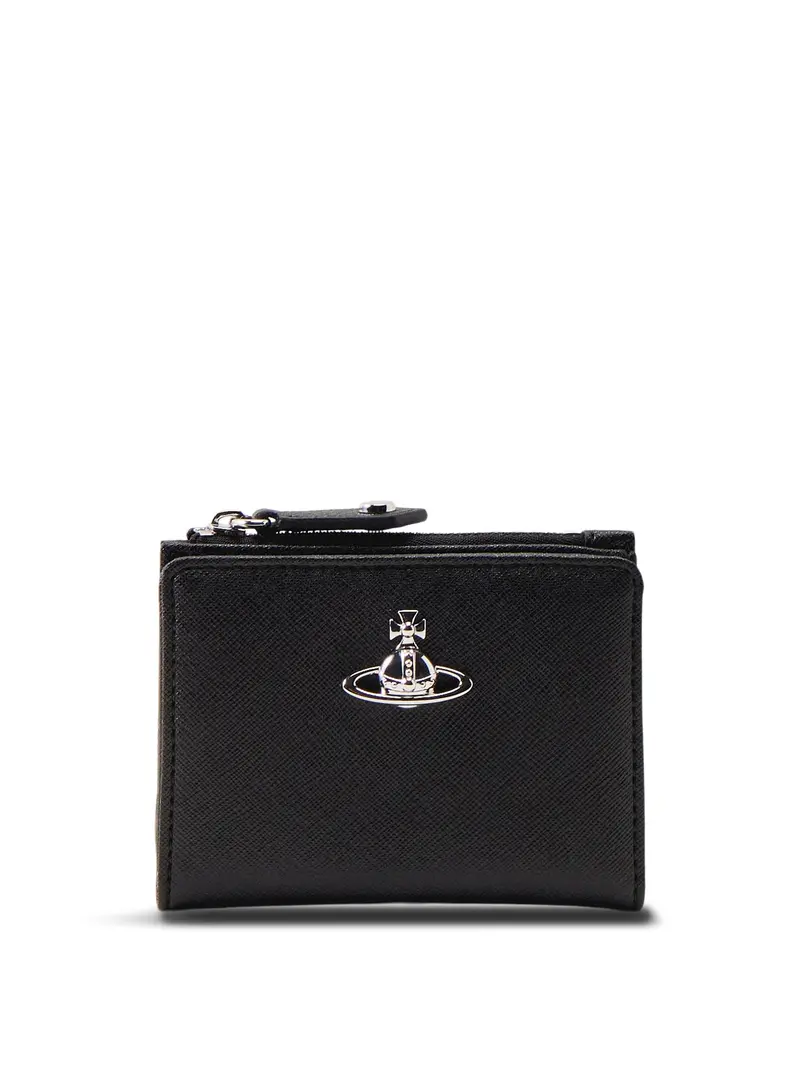 Slim Flap Leather Card Holder Black 1
