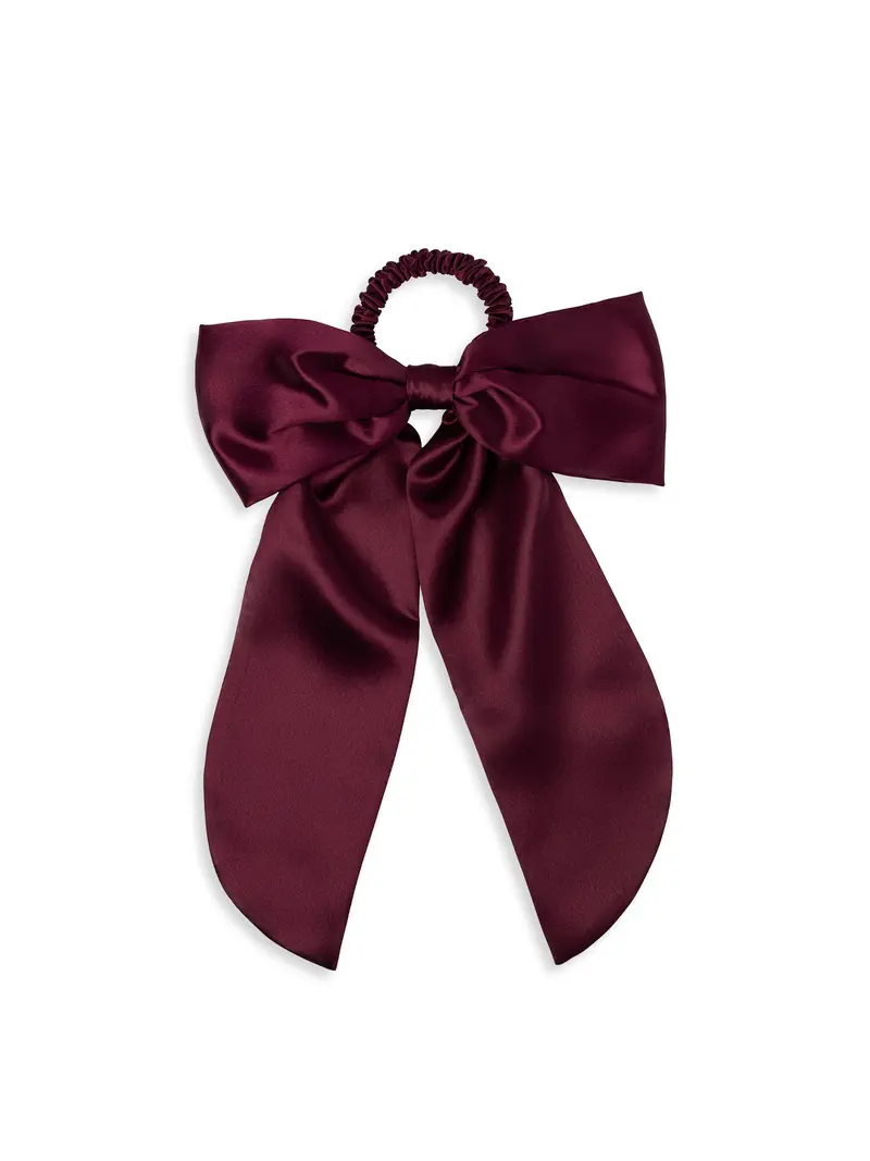 Slip Pure Silk Hair Bow Crimson 1