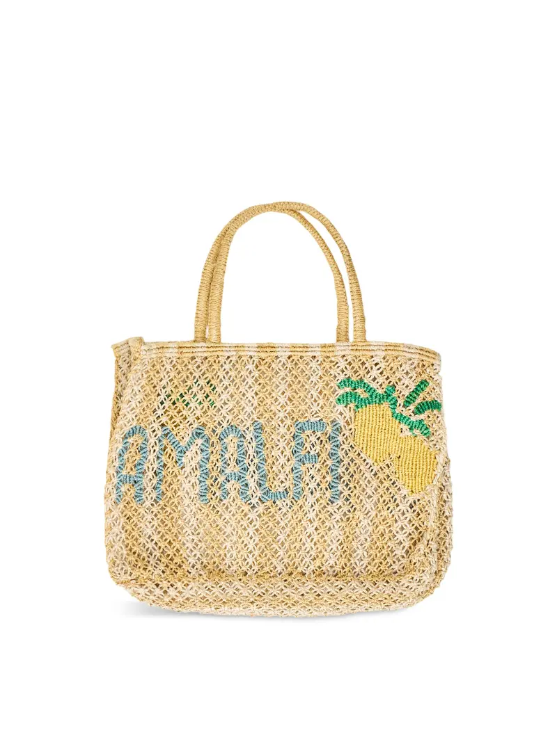 Small Amalfi Raffia Tote Bag Yellow 1