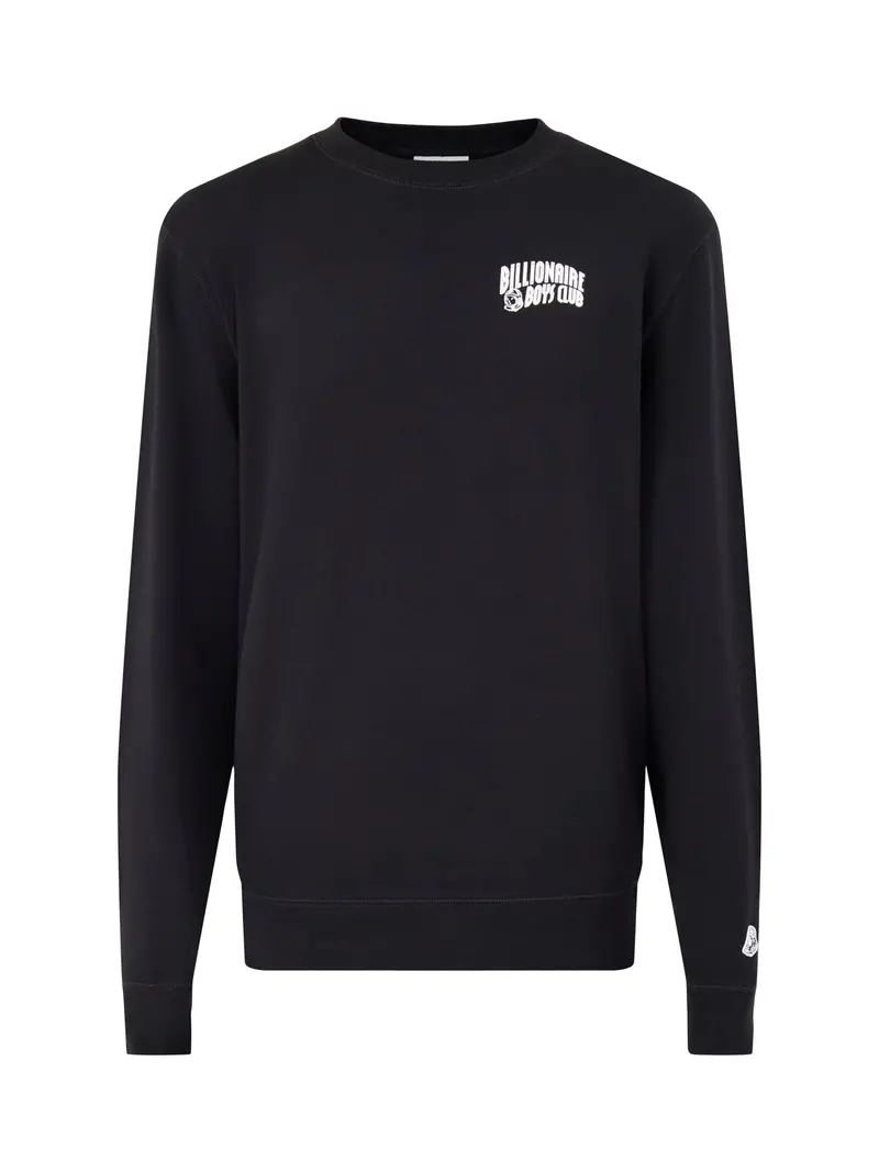 Small Arch Logo Cotton Crewneck Sweatshirt Black 1