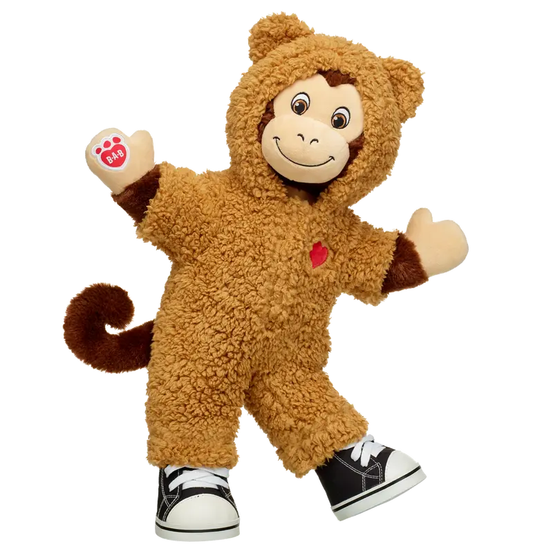 Smiley Monkey Stuffed Animal With Teddy Bear Onesie Gift Set 1