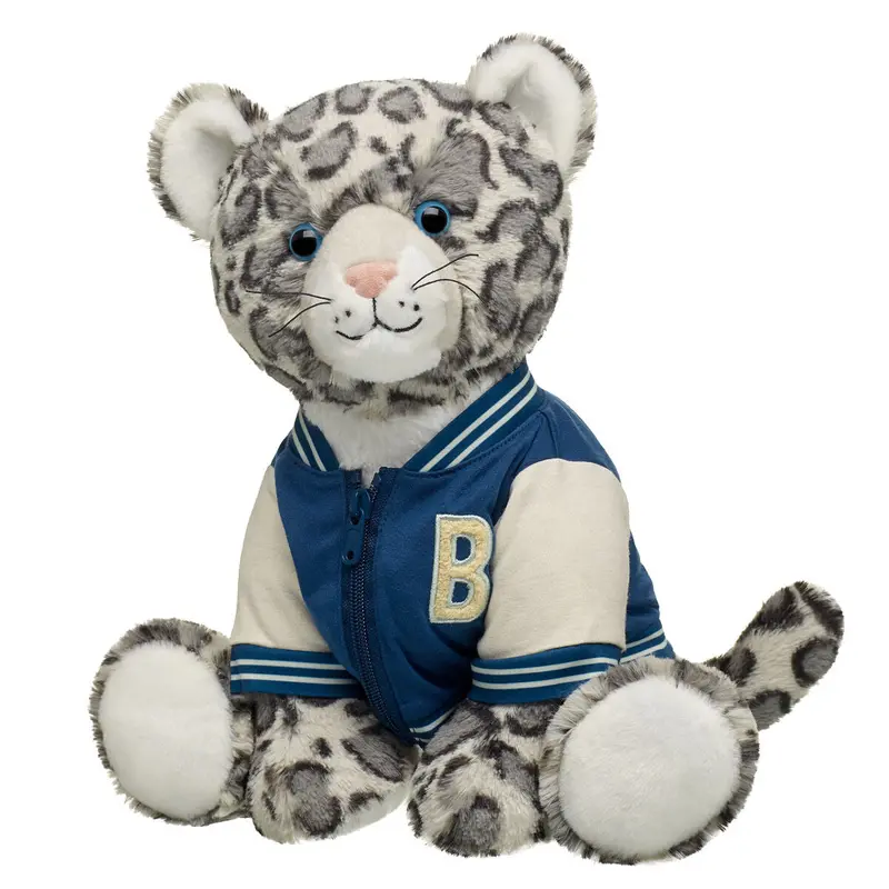 Snow Leopard Stuffed Animal Varsity Jacket Gift Set 1