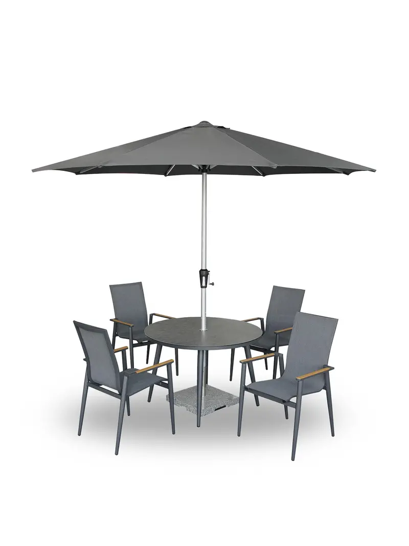 Sofia 4 Seat Garden Dining Set Anthracite 1