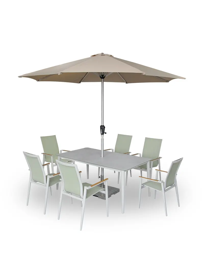 Sofia 6-Seater Garden Dining Set Green 1
