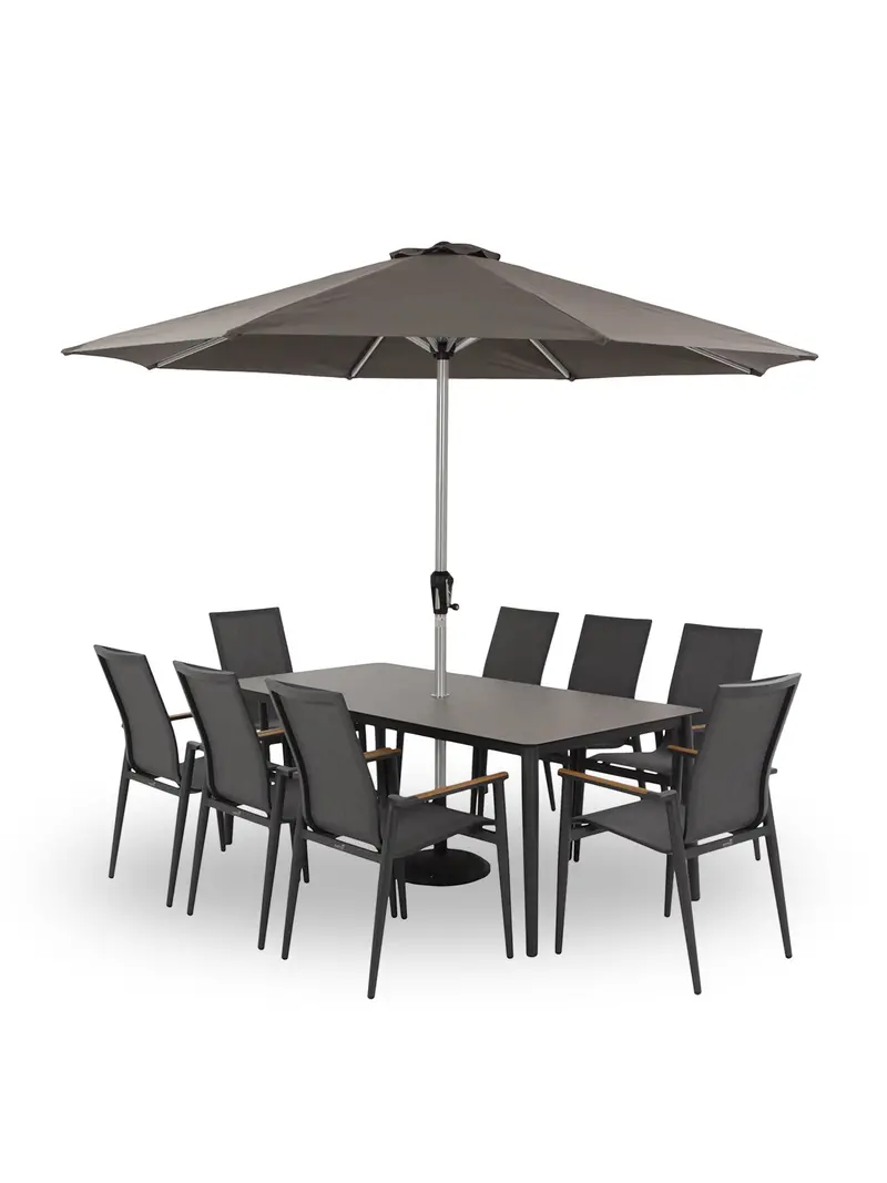 Sofia 8 Seat Garden Dining Set Anthracite 1