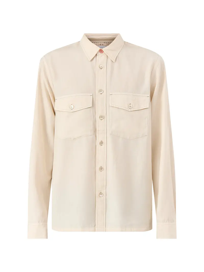 Soft Touch Double Pocket Shirt White 1