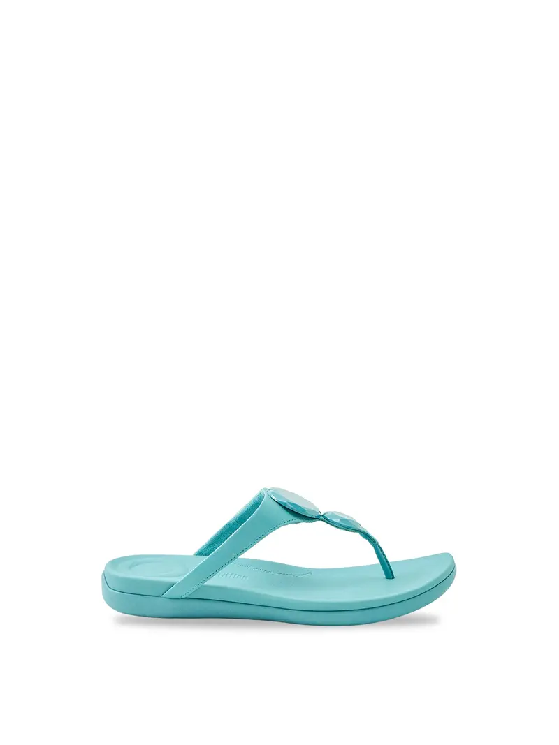 Solay Glossy-Disc Toe-Post Sandals Blue 1