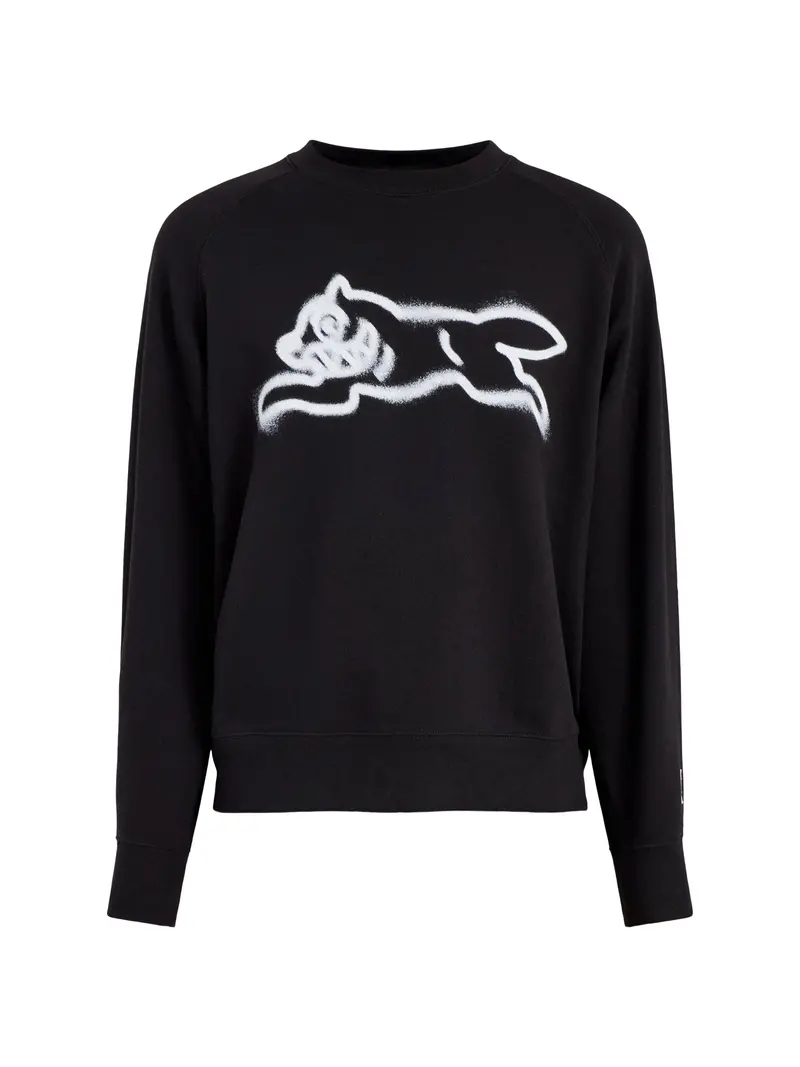 Spray Paint Running Dog Crewneck Black 1