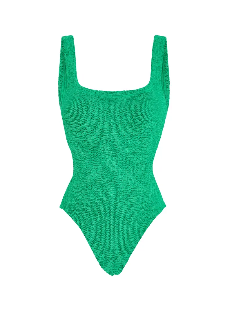 Square Neck Swimsuit Emerald 1