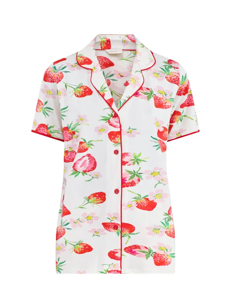 Strawberry Print Pyjama Top Red 1