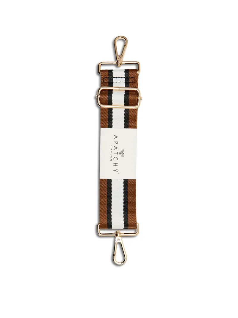 Stripe Bag Strap Tan 1