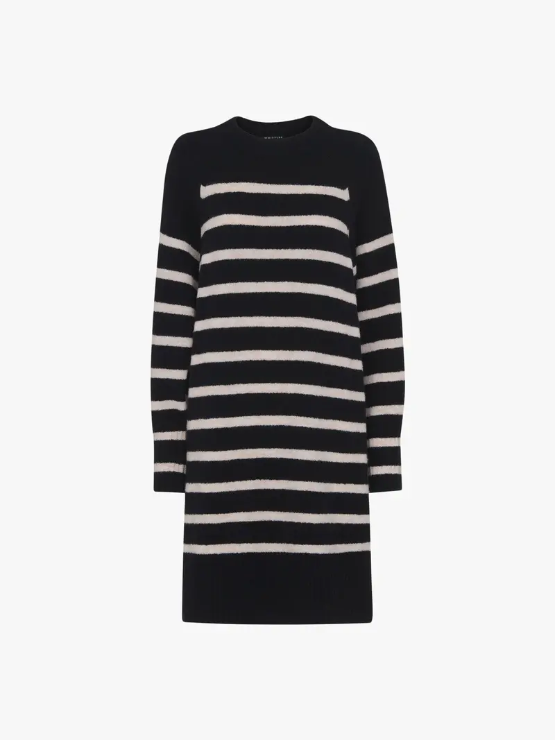 Stripe Crew Neck Knit Dress 1