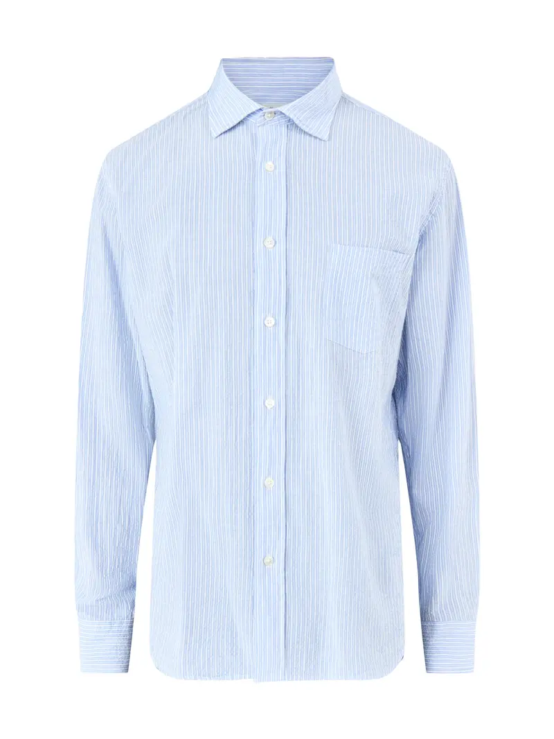 Striped Cotton Shirt Blue 1
