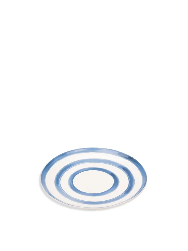 Striped Dinner Plate Blue 1