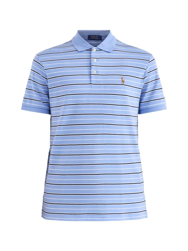 Striped Interlock Polo Top Blue 1