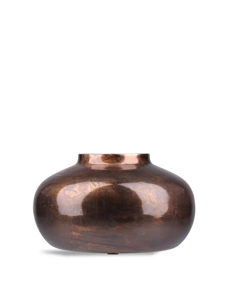 Tambora Copper Finish Squat Vase Large 1
