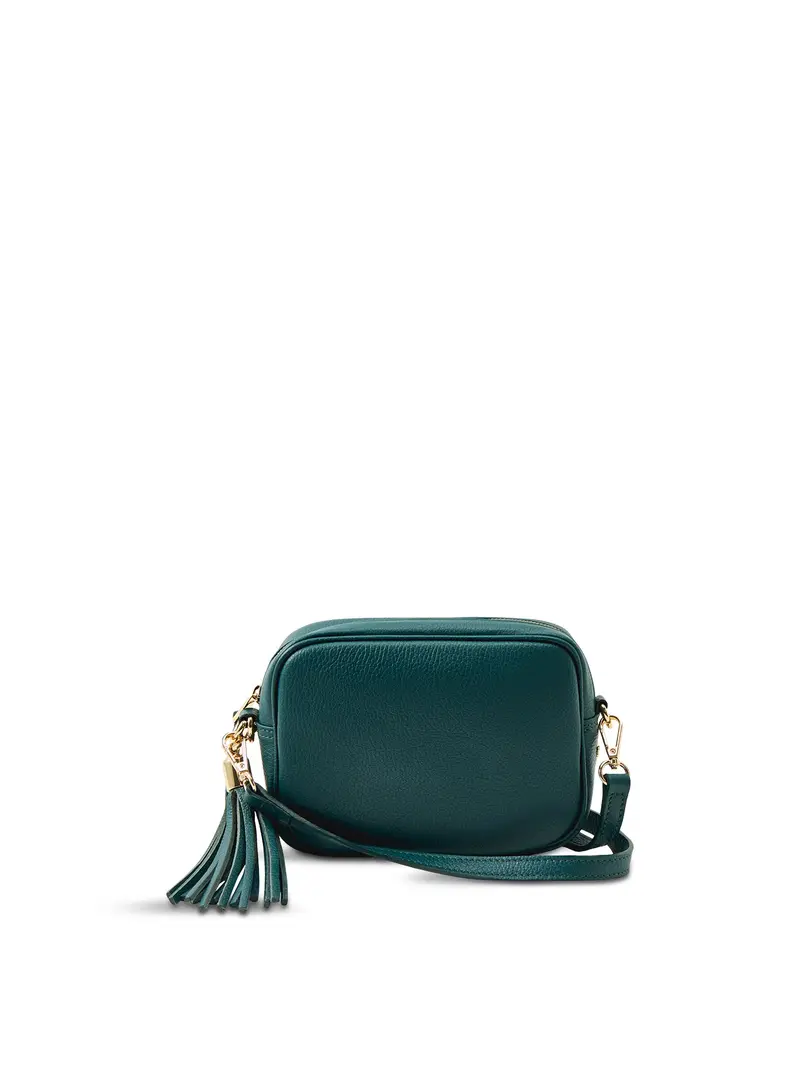Tassel Leather Crossbody Bag Blue 1