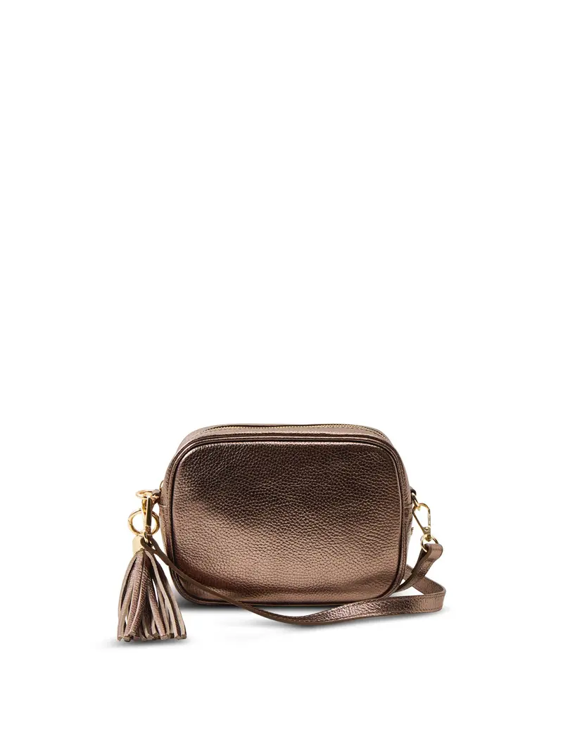 Tassel Leather Crossbody Bag Bronze 1