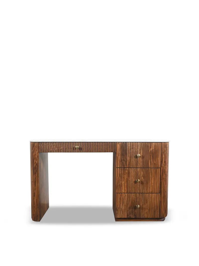 Tasso Mango Wood Desk With Marble Top 1