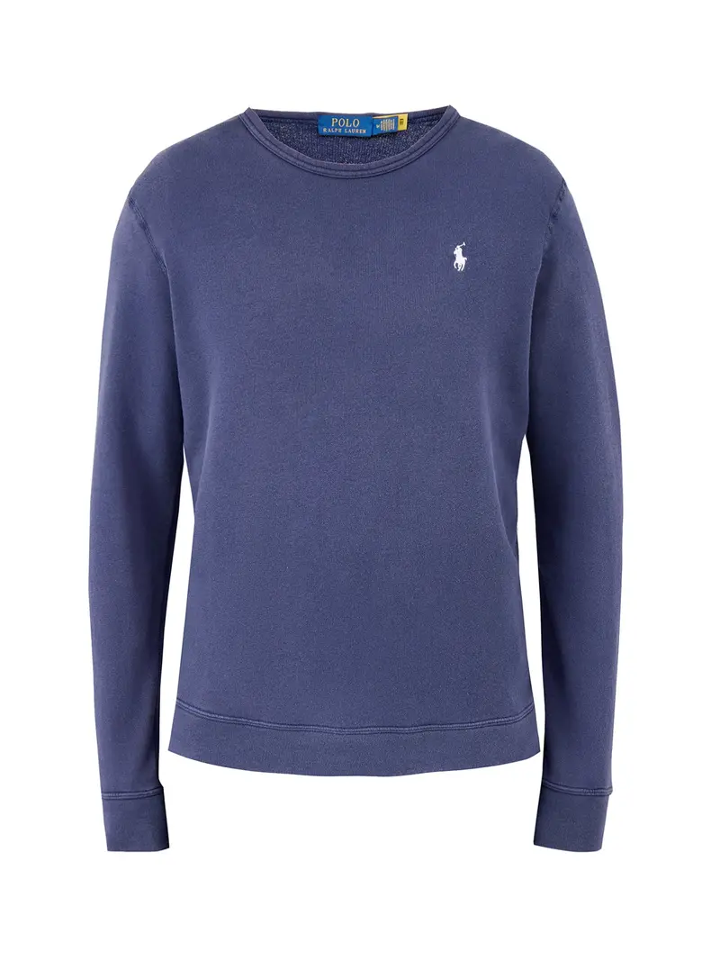 Terry Crew Neck Sweatshirt Navy 1