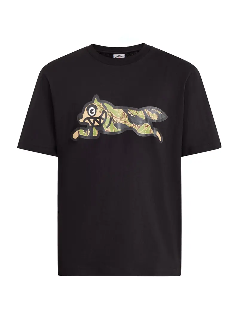 Tiger Stripe Running Dog T-Shirt Black 1