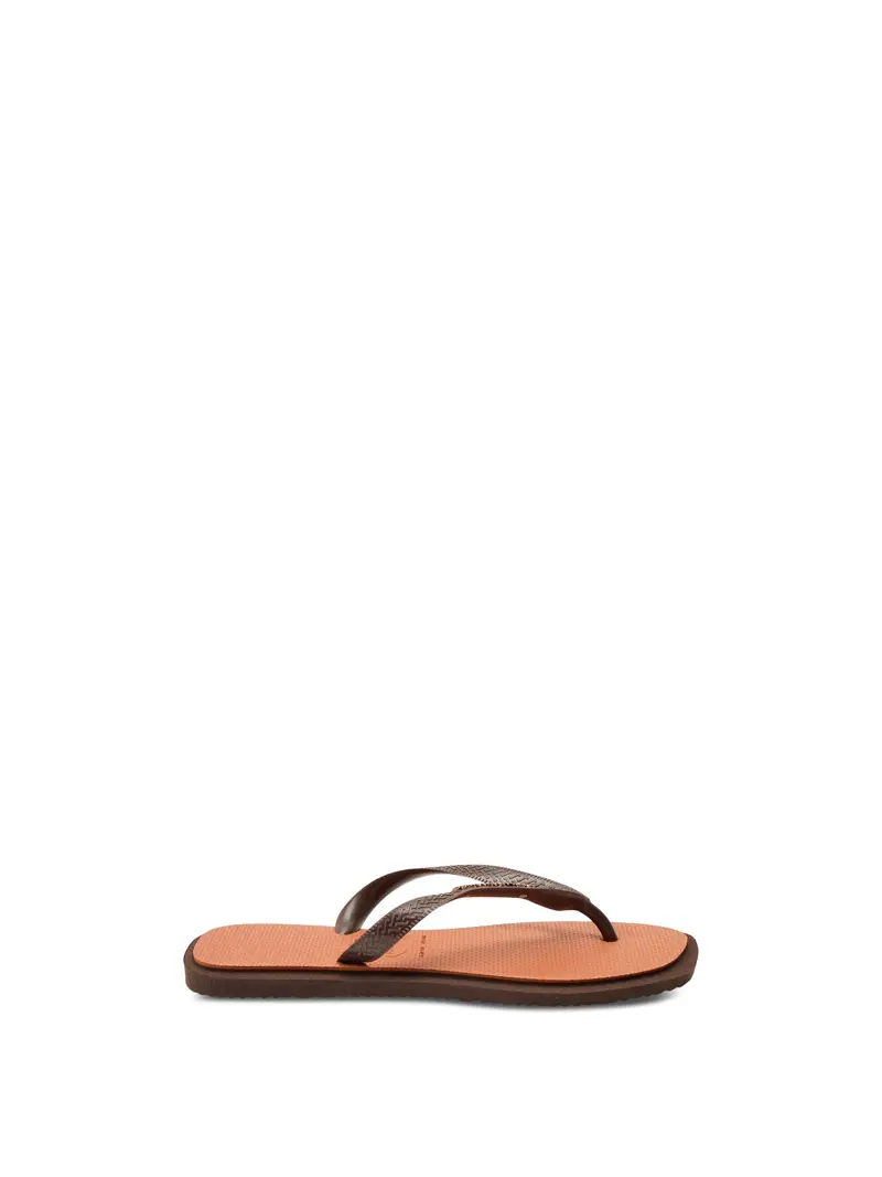 Top Square Fusion Flip Flops Dark Brown 1